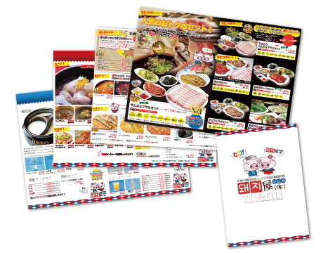 チアー飲食店メニュー表制作